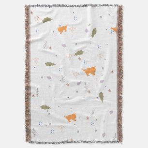 Orange Tabby und Blätter Muster Decke