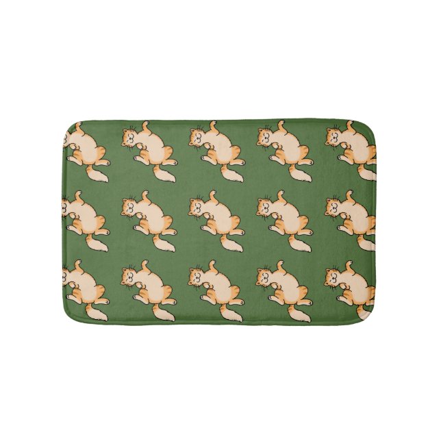 Orange Tabbykatzenmuster Badematte (Vorderseite)