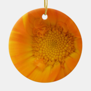 Orange Tagetes Makro-Personalisierter Geburtstag Keramik Ornament