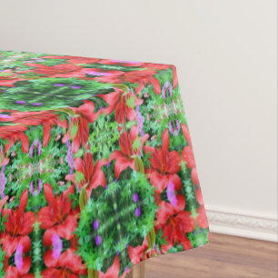 Orange Taglilien Abstrakte Blume Art Pattern Tischdecke