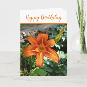 Orange Taglilien-Foto Alles Gute zum Geburtstag  Karte