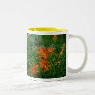 Orange Taglilien Zweifarbige Tasse
