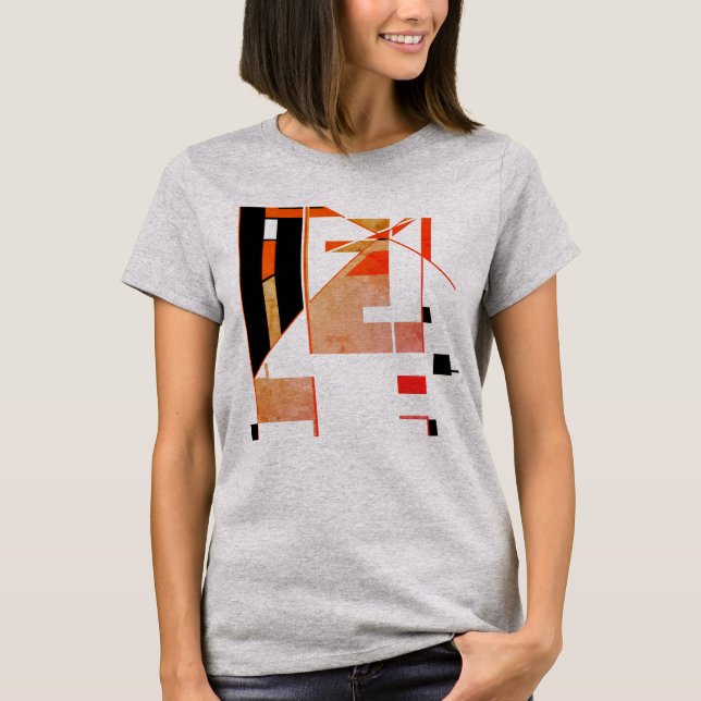 Orange Tan Black Southwest Art inspiriert Abstrakt T-Shirt (Vorderseite)