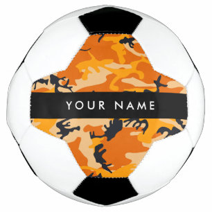 Orange Tarnmuster Ihren Namen personalisieren Fußball