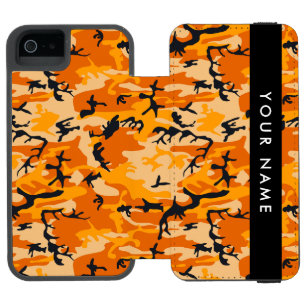 Orange Tarnmuster Ihren Namen personalisieren Incipio Watson™ iPhone 5 Geldbörsen Hülle