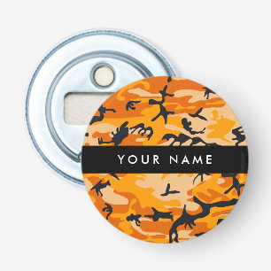 Orange Tarnmuster Personalisieren Sie Ihren Namen Flaschenöffner