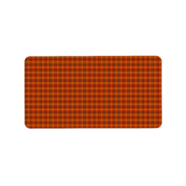 Orange Tartan Labels Adressaufkleber