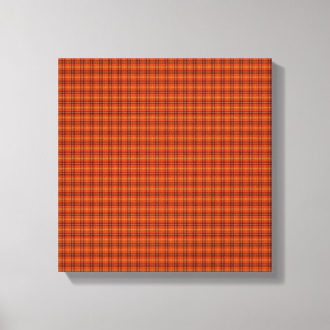 Orange Tartan Wrapped Canvas Leinwanddruck (Vorderseite)