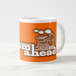 Orange Tasse mit Volldampf-voraus-Triebzug-Jumbo