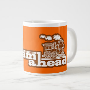 Orange Tasse mit Volldampf-voraus-Triebzug-Jumbo