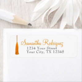 Orange Tassel Abschluss Label