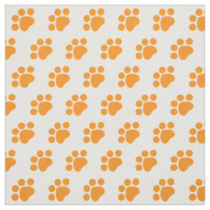 Orange Tatzen-Druck-Muster Stoff