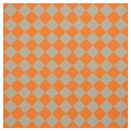 Orange Taupe Checker Diamond Pattern Stoff