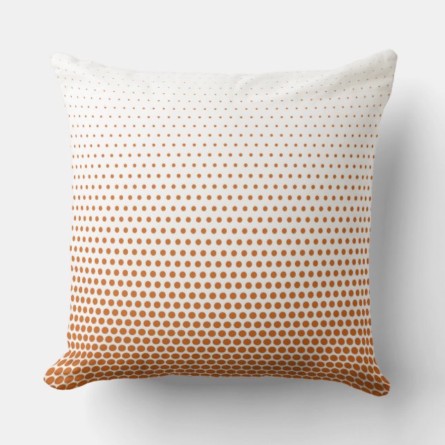 Orange Techno Dots Modern White Kissen (Vorderseite)