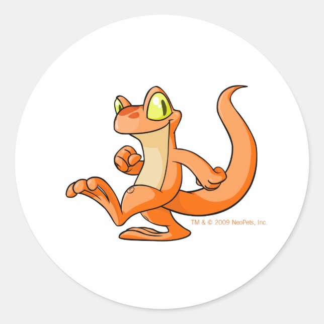 Orange Techo auf einer Quest Runder Aufkleber (Vorderseite)