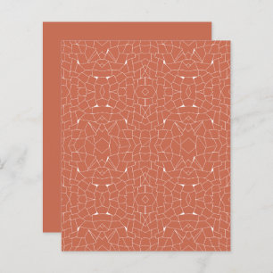 Orange Terra Cotta Mosaic Scrapbook Paper Sheet