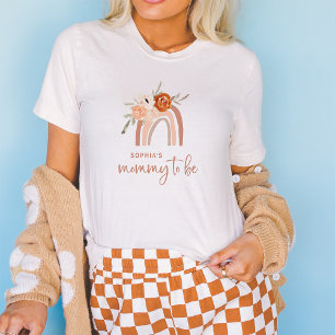 Orange Terracotta Boho   Mommy to Be Rainbow T-Shirt