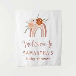 Orange Terracotta Boho Rainbow Baby Dusche Willkom Wandteppich