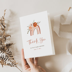 Orange Terracotta Boho   Regenbogen Dankeskarte