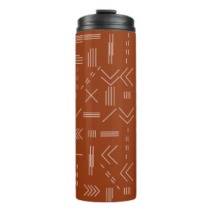 Orange Terracotta Gorgeous Geometrie Muster Thermosbecher