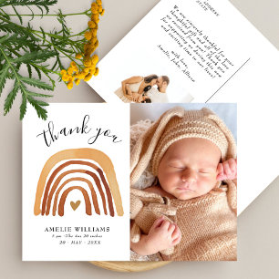 Orange Terrakotta Boho Regenbogen Baby Shower 2 Fo Postkarte