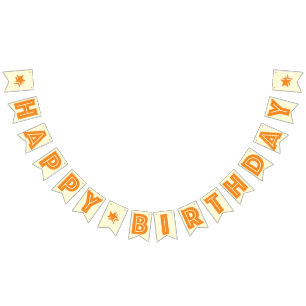 ORANGE TEXT UND CREME FÄRBEN ☆ GLÜCKLICHES ☆ WIMPELKETTE