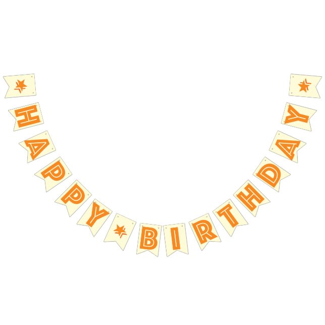 ORANGE TEXT UND CREME FÄRBEN ☆ GLÜCKLICHES ☆ WIMPELKETTE (Alle)