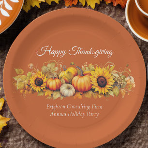 Orange Thanksgiving-Party Custom Pumpkin-Patch Pappteller