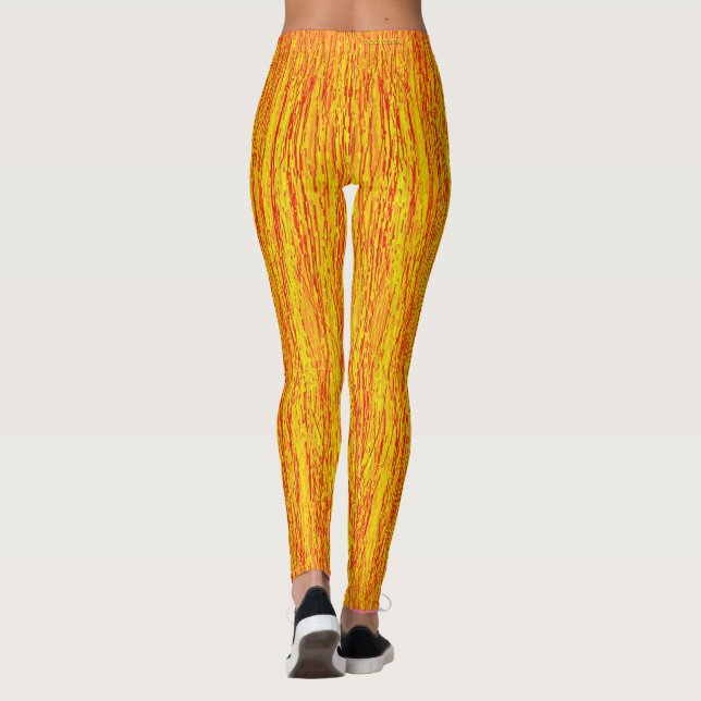 Orange Thatch und rosa Streifen Leggings (Rückseite)