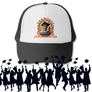 Orange Themed Foto Graduate Truckerkappe