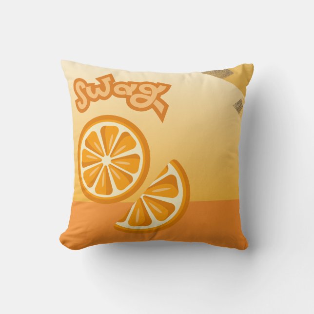 Orange Throw Pillow Kissen (Vorderseite)