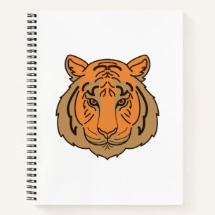 Orange Tiger Face Notizbuch