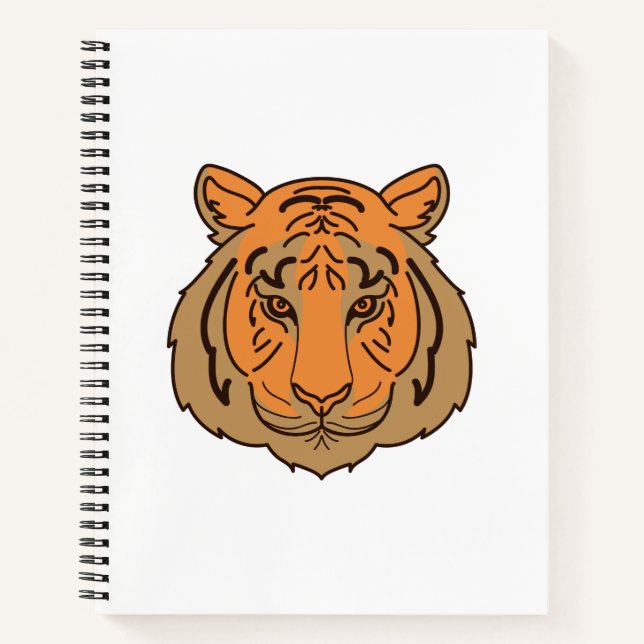 Orange Tiger Face Notizbuch (Vorderseite)