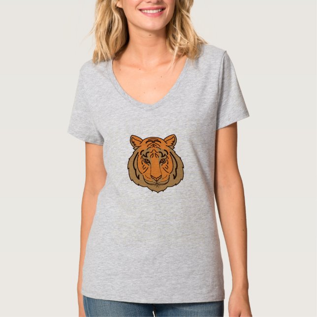 Orange Tiger Face T-Shirt (Vorderseite)