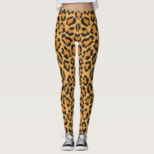 Orange Tiger gestreifte Leggings