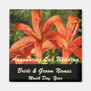 Orange Tiger-Lilien, die Save the Date Magneten Magnet