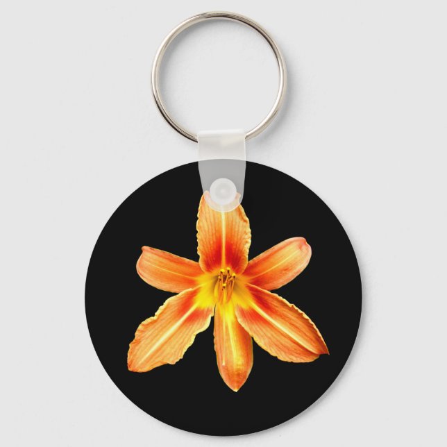 Orange Tiger Lily Key Ring Schlüsselanhänger (Vorderseite)