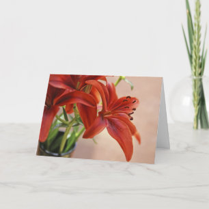 Orange Tiger Lily Nah-Up Foto Custom Karte