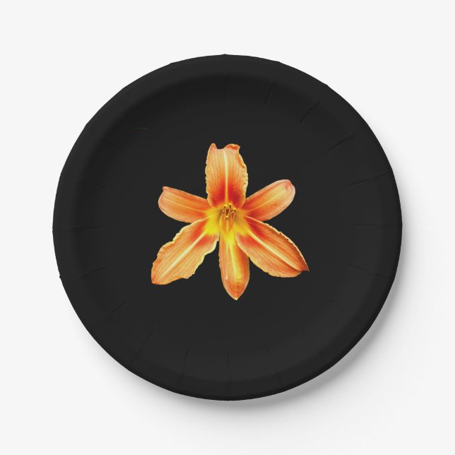Orange Tiger Lily Paper Plate Pappteller (Vorderseite)