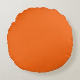 Orange Tiger Solid Color Rundes Kissen