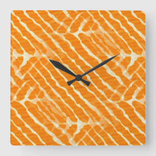 Orange Tiger-Streifen-Leinwand-Blick Quadratische Wanduhr