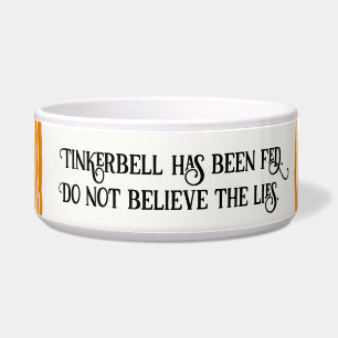 Orange Tiger Striped Cat wurde Gefüttert Napf