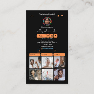 Orange TikTok Social Media QR Code Business Card Visitenkarte