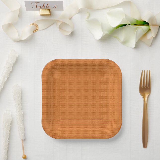 Orange Tiny Polka Dot Texture (Dark) g9 Pappteller (Hochzeit)