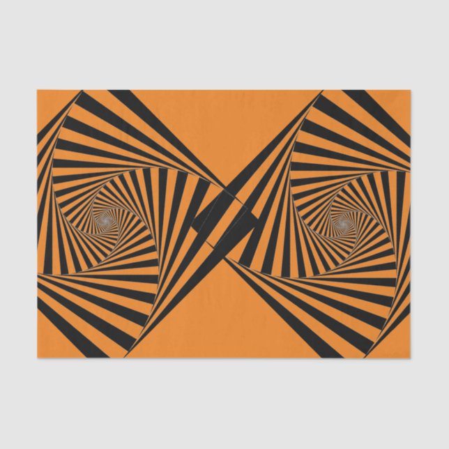 ORANGE Tissue PSYCHEDELIC PATTERN Seidenpapier (Vorderseite)