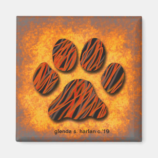 Orange Tone Paw Design von Glenda S. Harlan Magnet