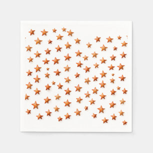 Orange Töne Sterne: Geburtstagsparty Napkins Serviette