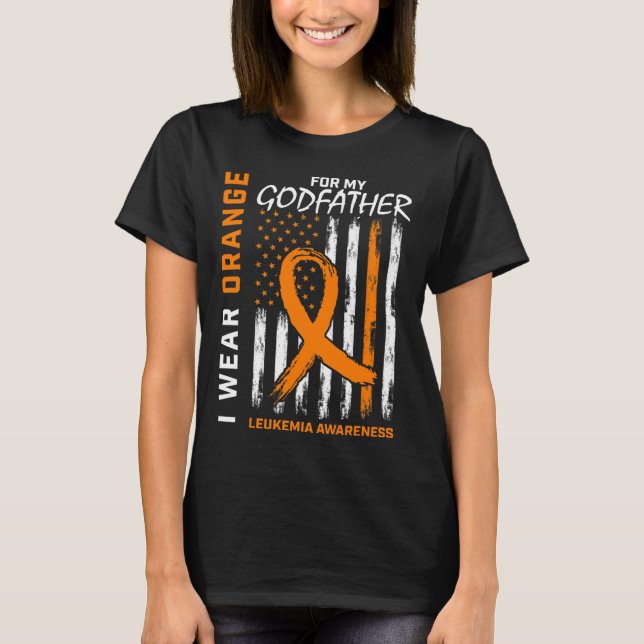 Orange tragen für Götzenleukämie Bewusstsein Ameri T-Shirt (Vorderseite)