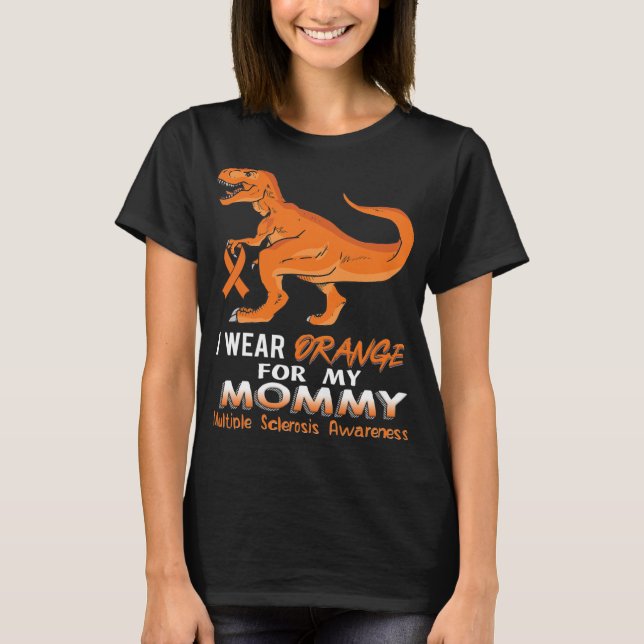 Orange tragen für meine Mama Dinosaurier Multiple  T-Shirt (Vorderseite)