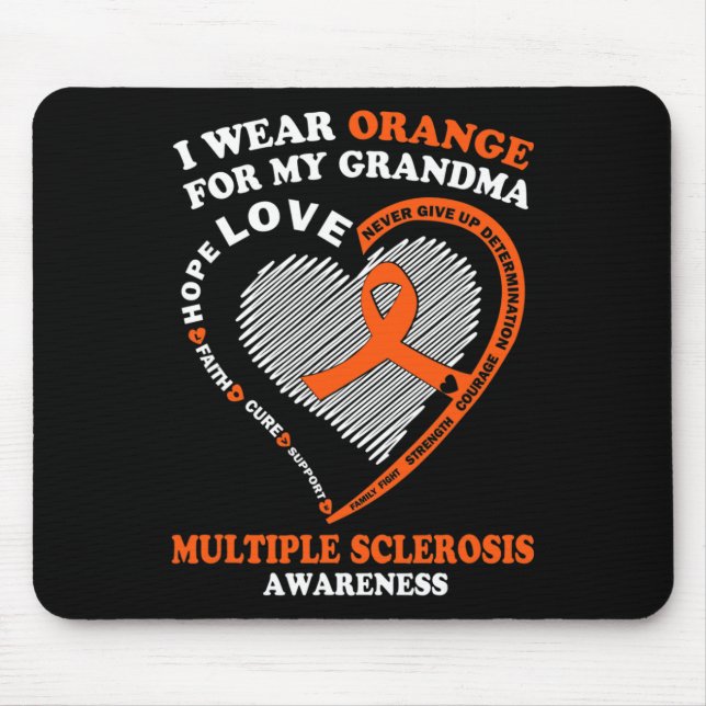 Orange tragen für meine Oma-Multiple Sklerose Awar Mousepad (Vorne)